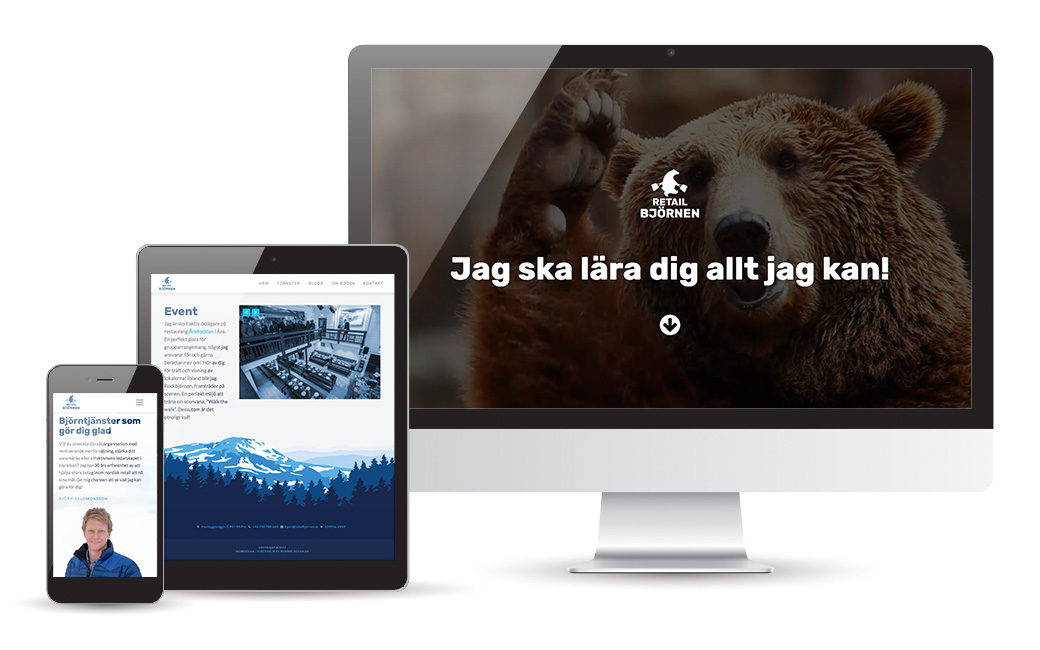 Webbdesign åt Retailbjörnen i Åre • MONROE DESIGN AB